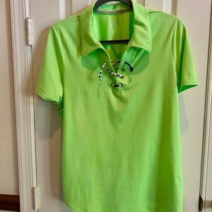 Jofit Bright Green Polo with Neck Detail XL